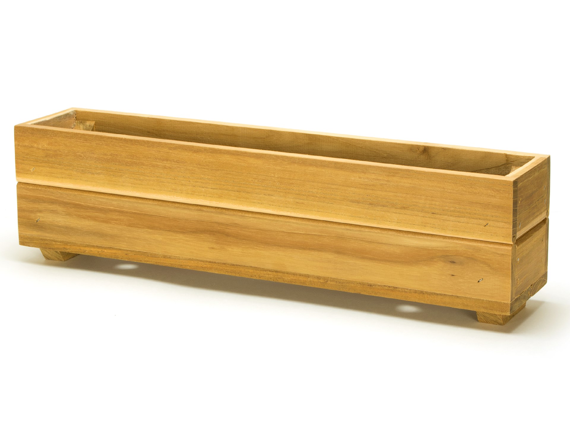 teak herb planter box - 4''h x 4''w x 19''l - teak planter™