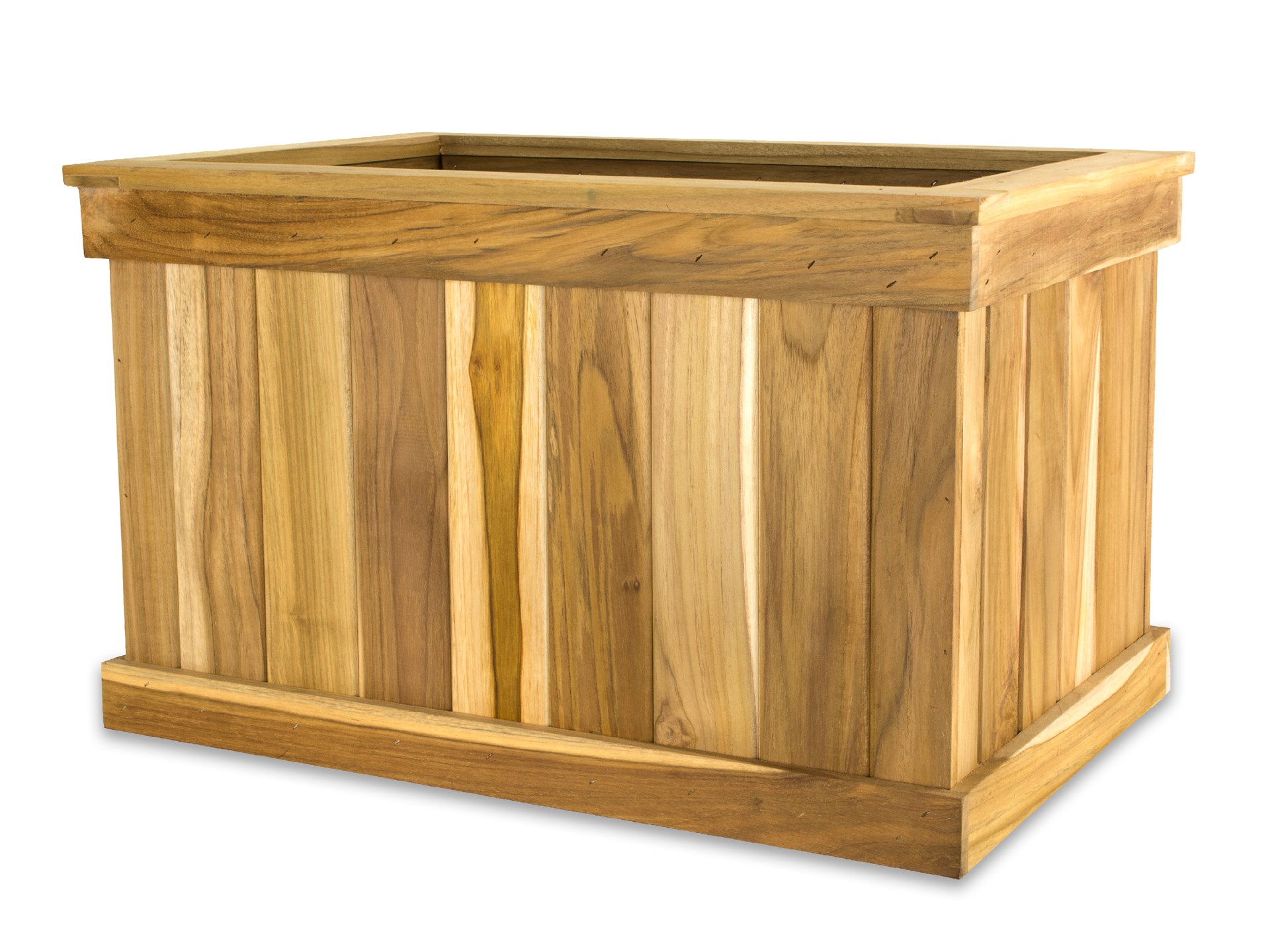 teak tree planter box - 16''h x 16''w x 24''l - teak planter™